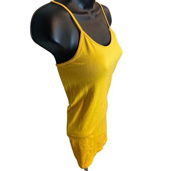 Charlie Page Yellow Long Camisole Top with Adjustable Straps Sz S - Picture 3 of 6